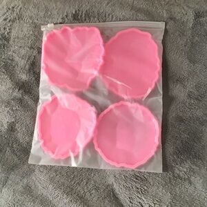Set of Pink Silicone Coasters